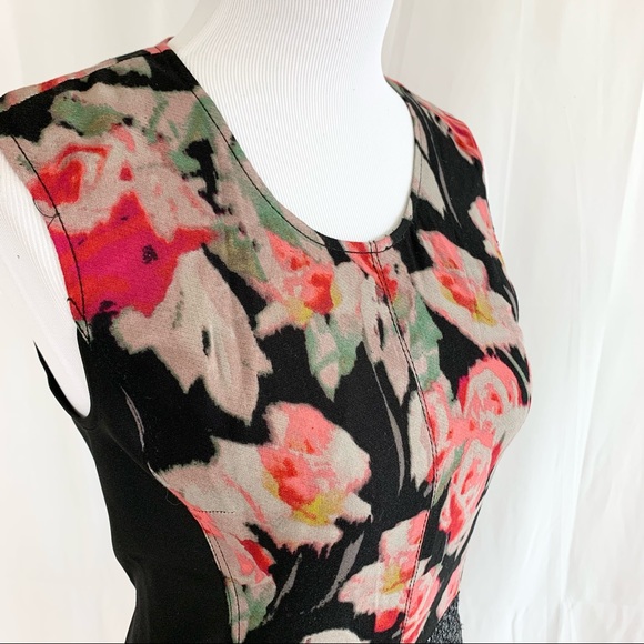 NWT! Rachel Roy Black Floral Sheath Dress - Picture 4 of 8